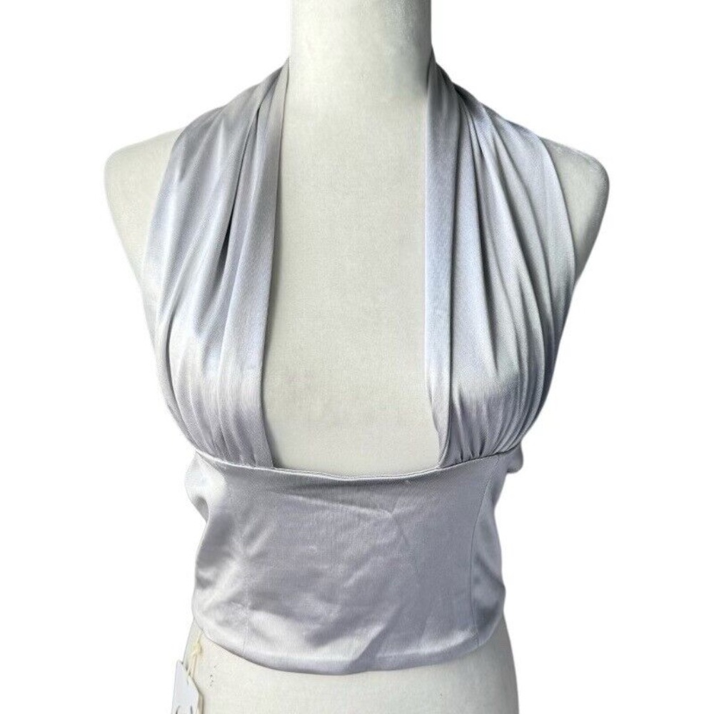 Commense Women's Solid Backless Crop Halter Top L… - image 1